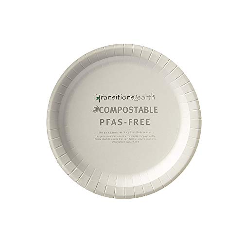 Transitions2earth PFAS-Free Non-Toxic Compostable 9" Round Plate - Package of 100